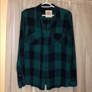 Teal Blue Flannel Shirt